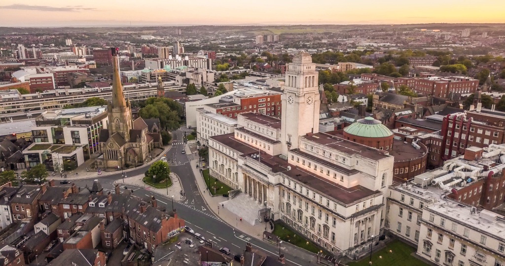 Đại học Leeds nhìn từ trên cao